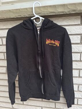 Blink-182 World Tour Zip Up Hoodie Black M | Unisex Y2K Punk Band Merch